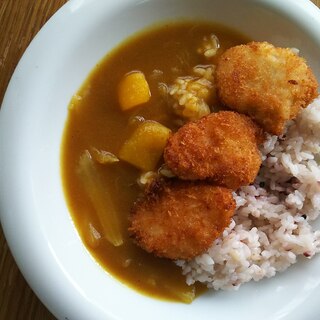 かぼちゃと玉ねぎのチキンカツカレー